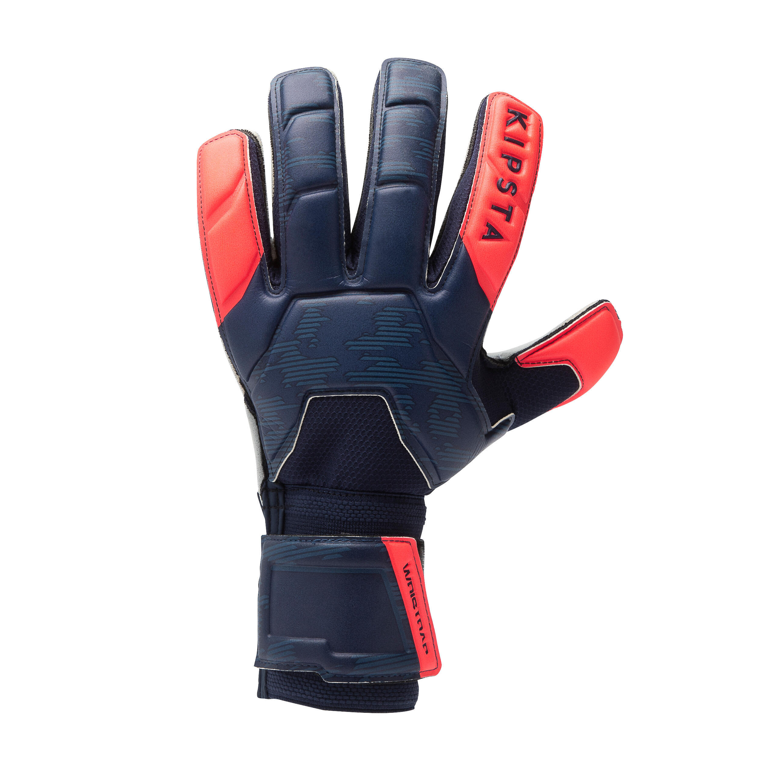 Gants de gardien de football adulte  F500 bleu marine rose 2/8