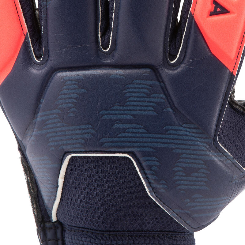 Guantes de portero de fútbol adulto F500 RESIST azul marino rosa 