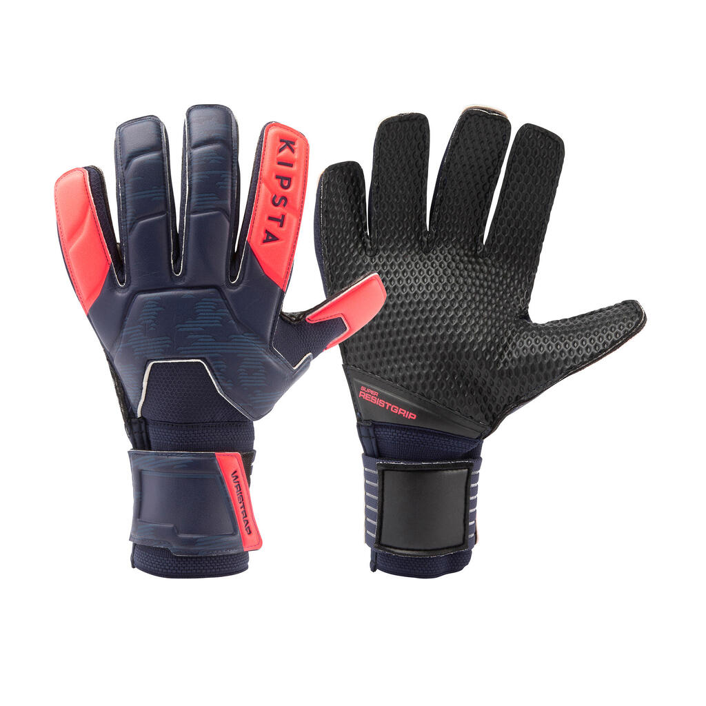 Adult Football Goalkeeper Gloves F500 Resist - Navy Blue/Pink