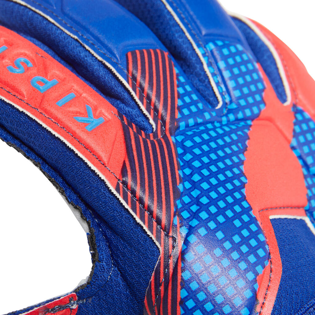 Gant de gardien de football enfant  F500 bleu rouge