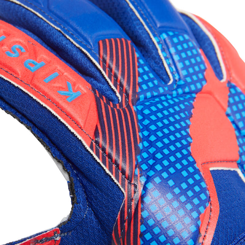 Keeperhandschoenen voor voetbal kinderen F500 blauw/rood