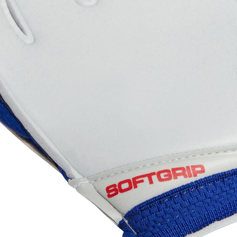 Keeperhandschoenen voor voetbal kinderen F500 blauw/rood