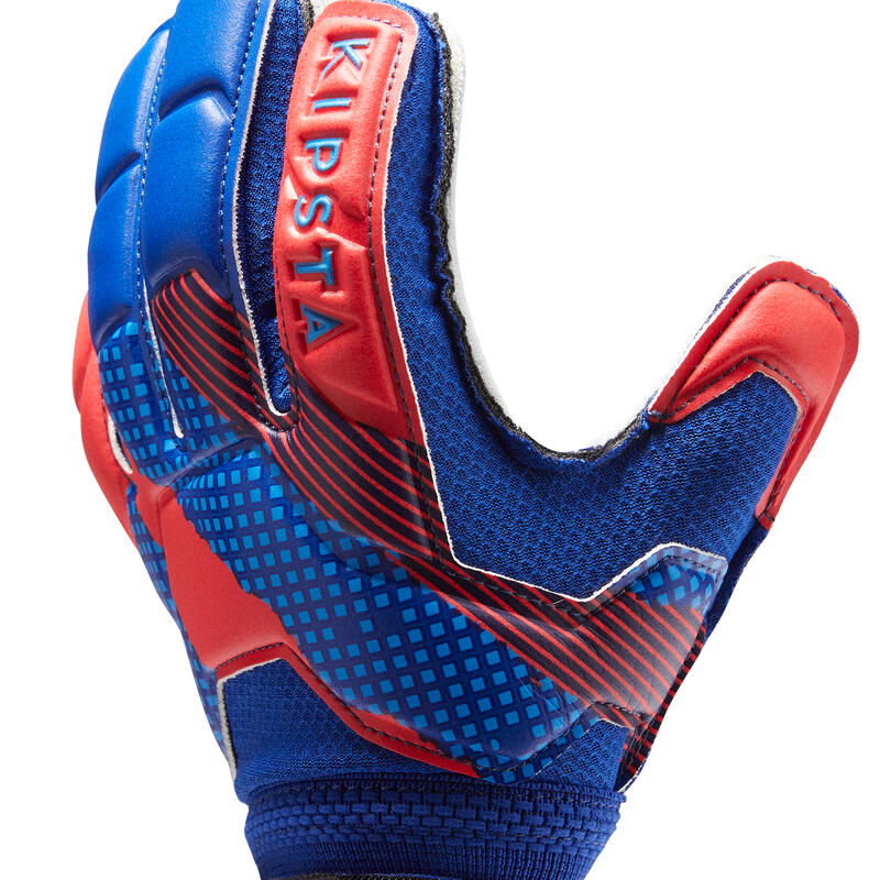 Keeperhandschoenen voor voetbal kinderen F500 blauw/rood
