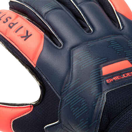 Guantes de portero de fútbol Adulto Kipsta F500 Resist Shielder azul rosa