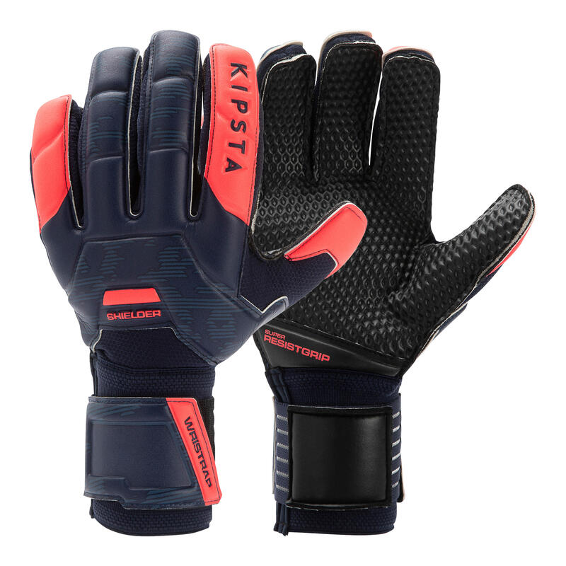 Fotbalové brankářské rukavice F500 Resist Shielder modro-růžové