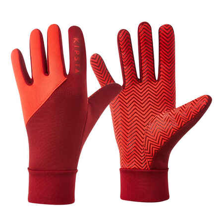 Adult water repellent football gloves, red