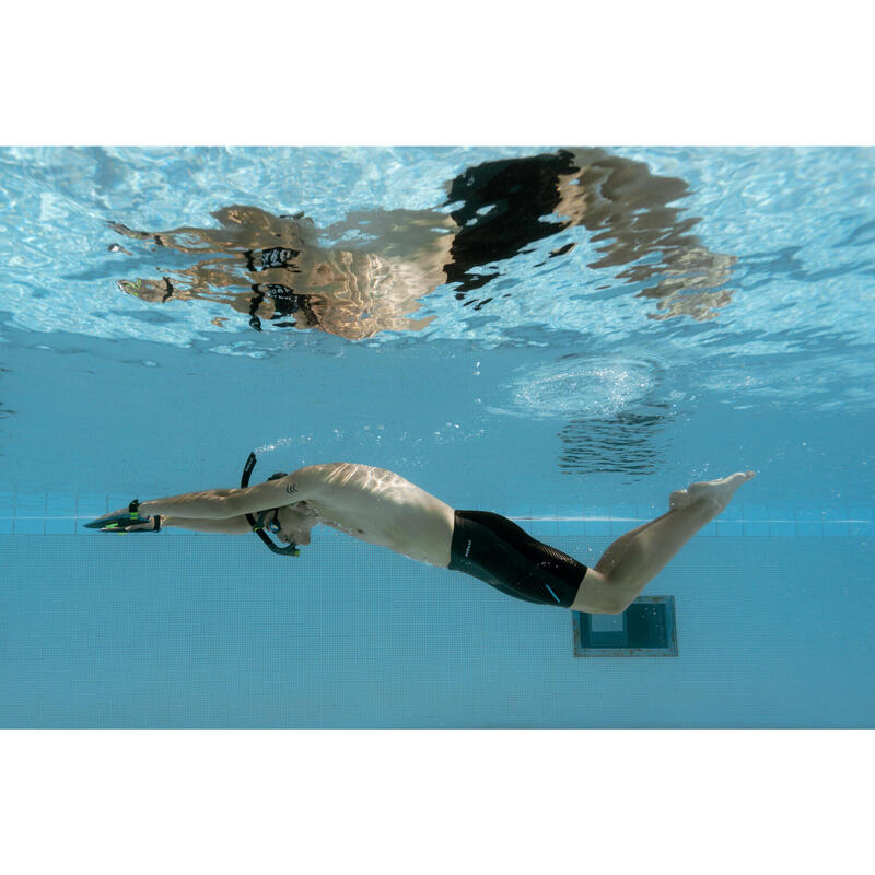 Zwemjammer in neopreen 2,5 mm + gevoerde panden zwart turquoise