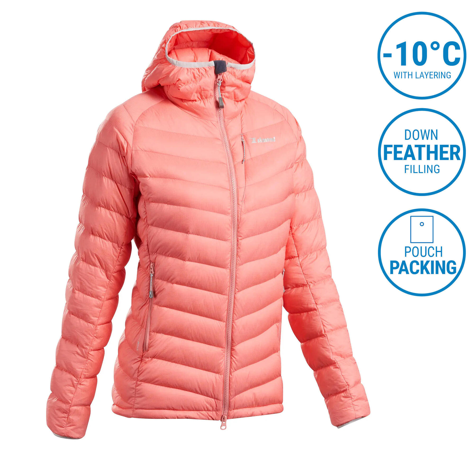 Women Down Jacket for Mountaineering - Alpinism Light Coral -  1