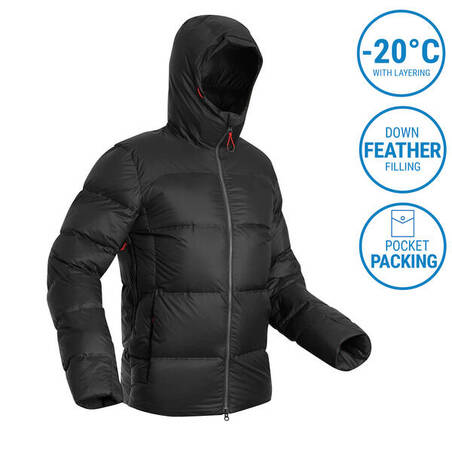 Men’s mountain and trekking padded and hooded jacket - MT900 -18°C