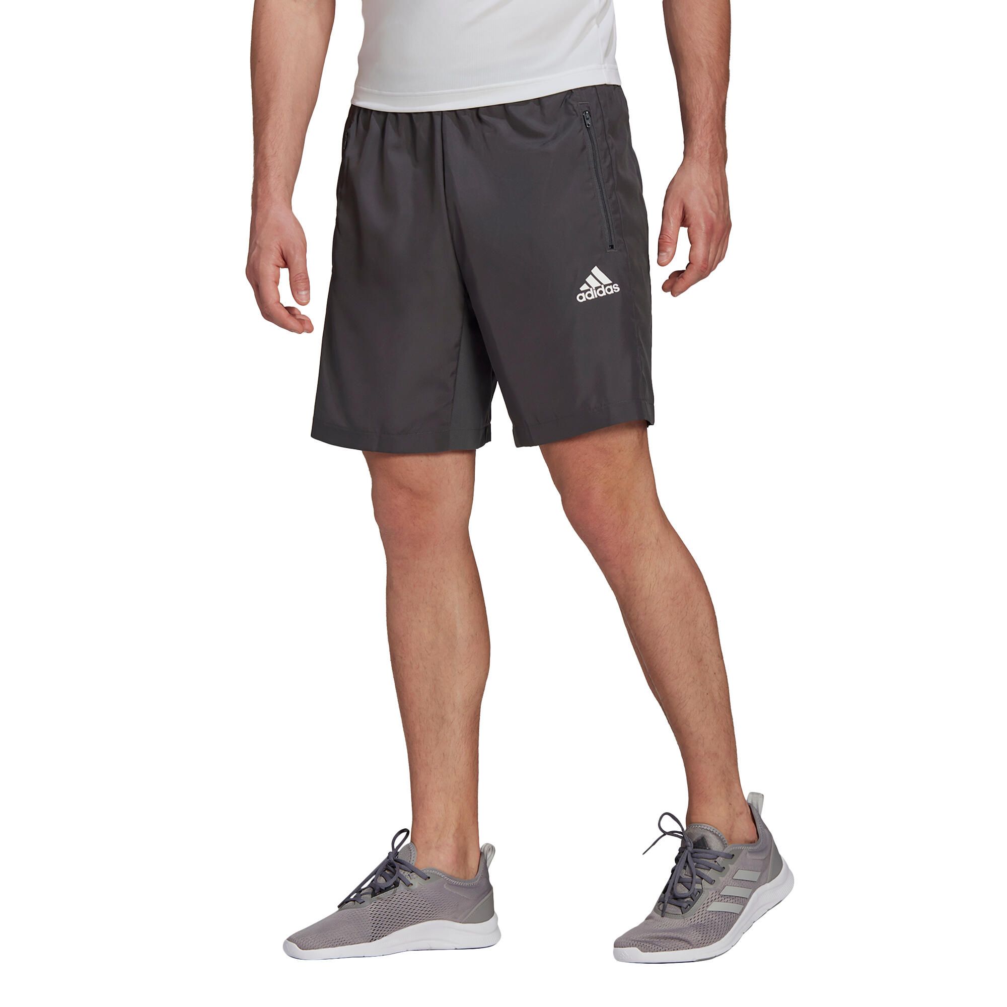 Pantaloncini uomo fitness Adidas designed to move grigi ADIDAS | DECATHLON