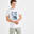 Camiseta fitness manga corta transpirable cuello redondo Hombre Domyos blanco
