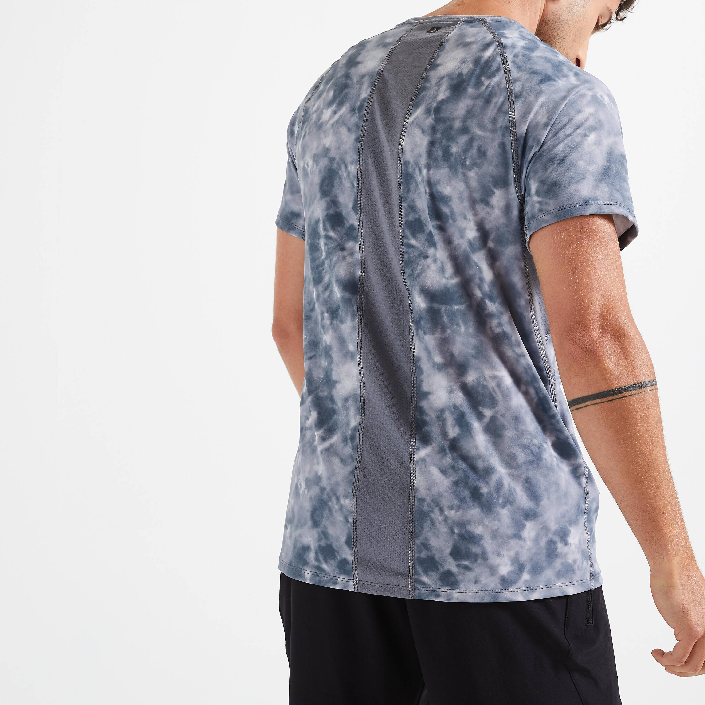 Men Gym Sports T-Shirt Crew Neck  - Grey -  4