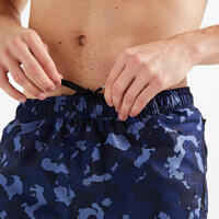 Shorts Fitness Essential atmungsaktiv Reissverschlusstaschen Herren blau AOP