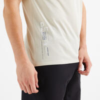 T-shirt de fitness collection respirant col rond homme - beige