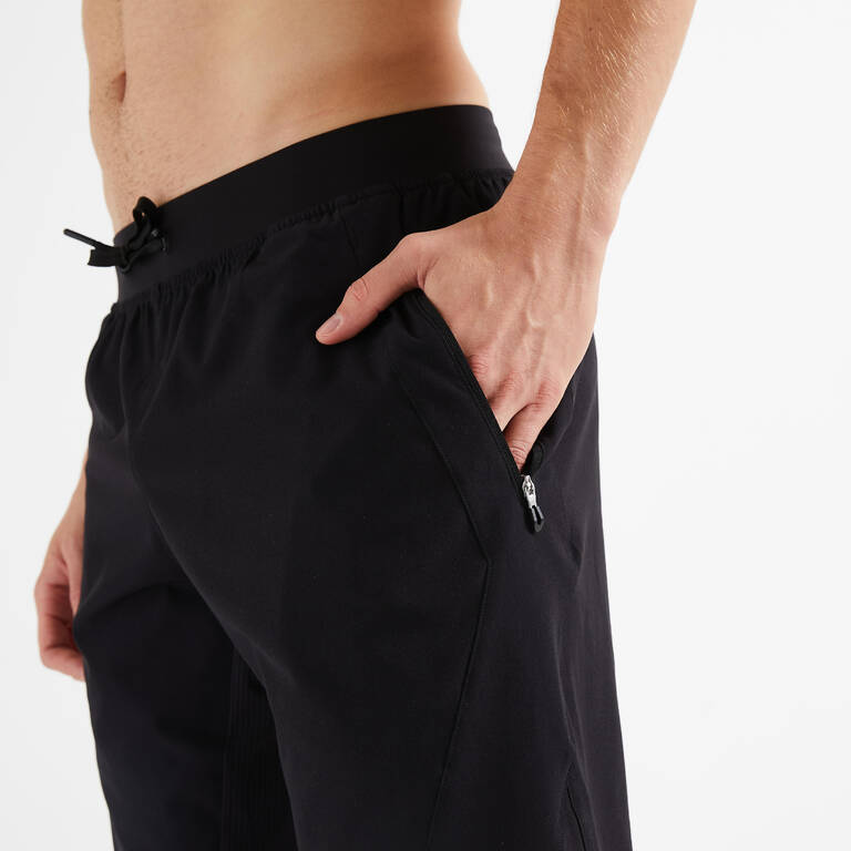 Men's Zip Pocket Breathable Fitness Shorts - Black