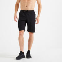 Pantaloneta Fitness Hombre Collection Transpirable Bolsillos Con Cremallera Negro 