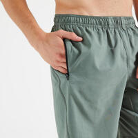 Men's Breathable Essential Fitness Shorts with Zipped Pockets - Solid Green