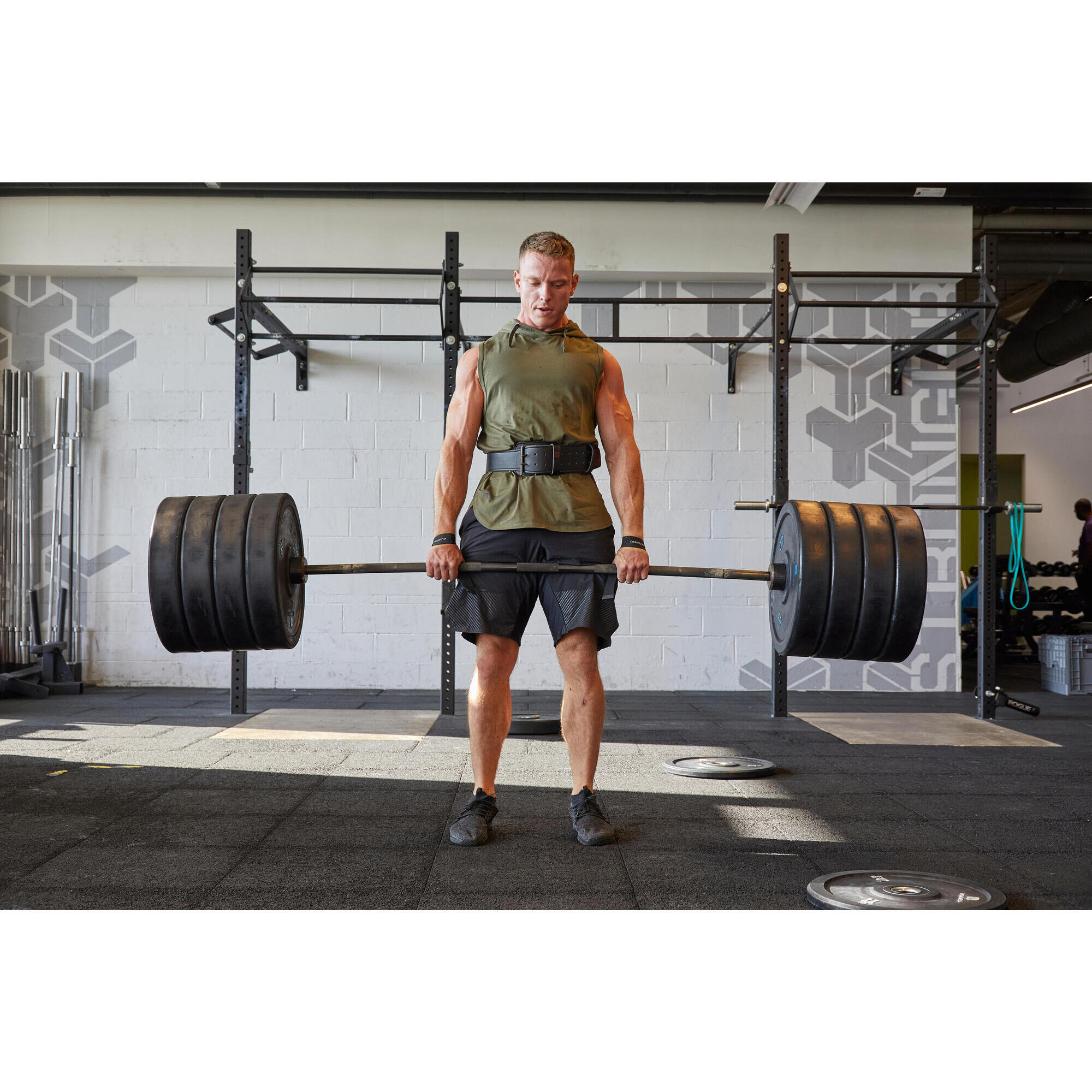 Ceinture de musculation halt rophilie cuir noire CORENGTH