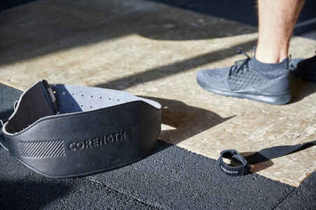 Cinturón lumbar para gimnasio Corength negro