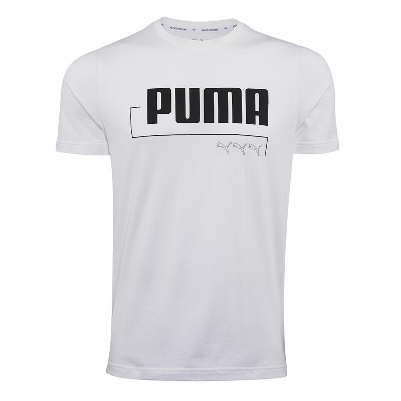 Camiseta Fitness Puma Hombre Algodón Blanco