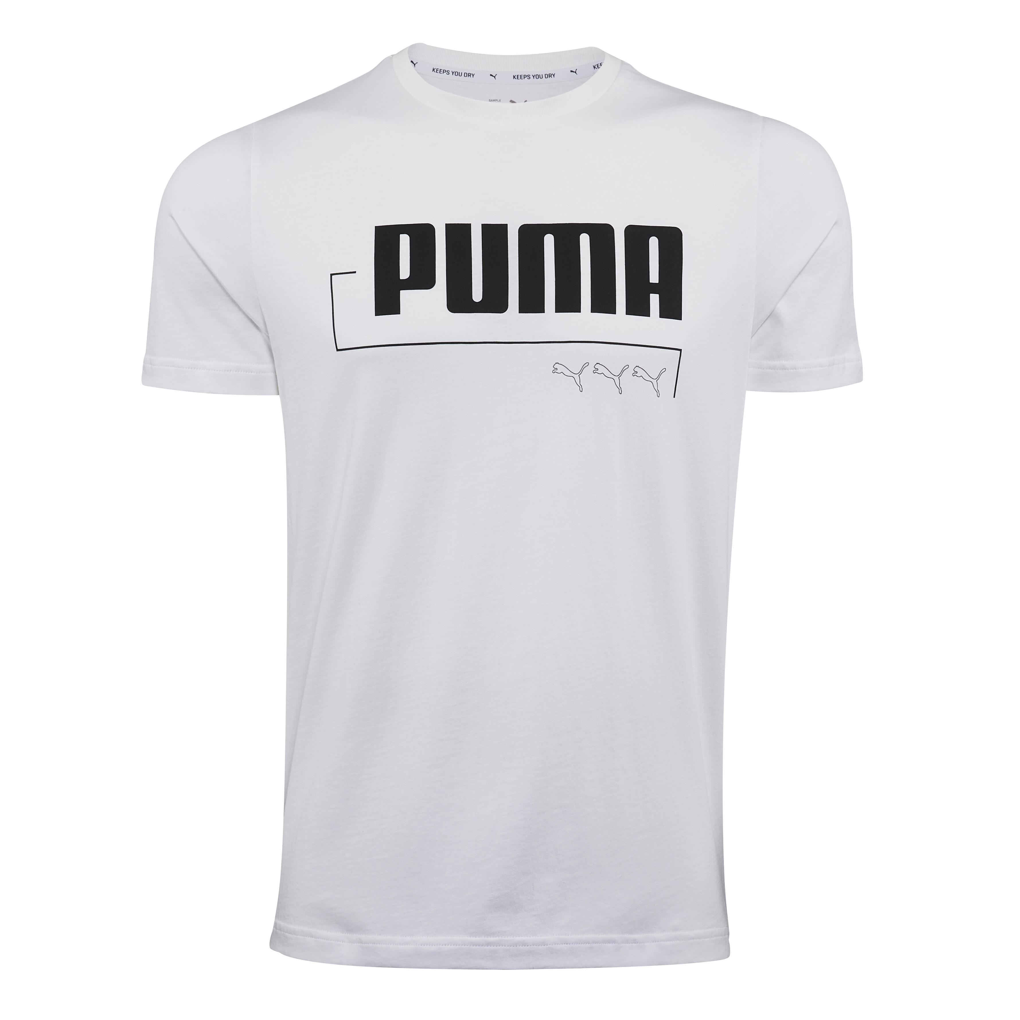 Tricou Fitness Puma din bumbac alb Bărbați decathlon.ro