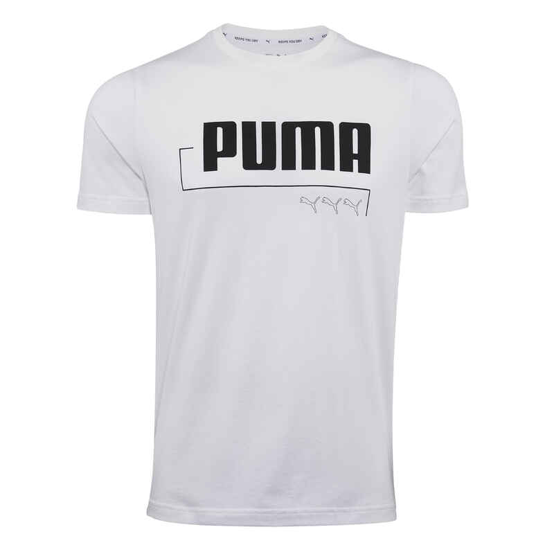 T-Shirt Puma Fitness Baumwolle Herren weiss T-Shirt Puma Fitness Baumwolle Herren weiss