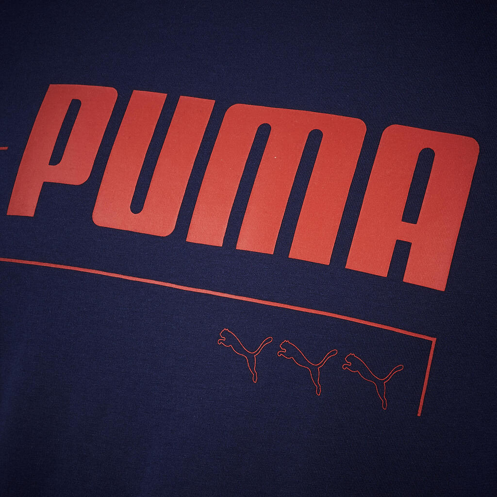 МЪЖКА ТЕНИСКА ЗА ФИТНЕС PUMA, СИНЯ С ПРИНТ