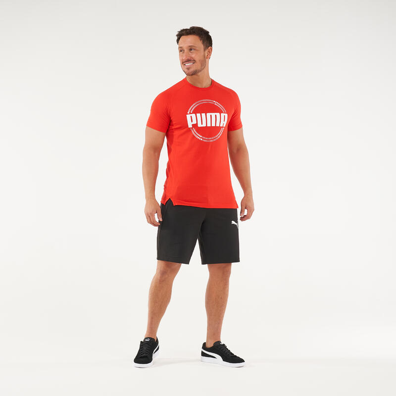 Tricou Fitness Puma din bumbac roșu Bărbați  