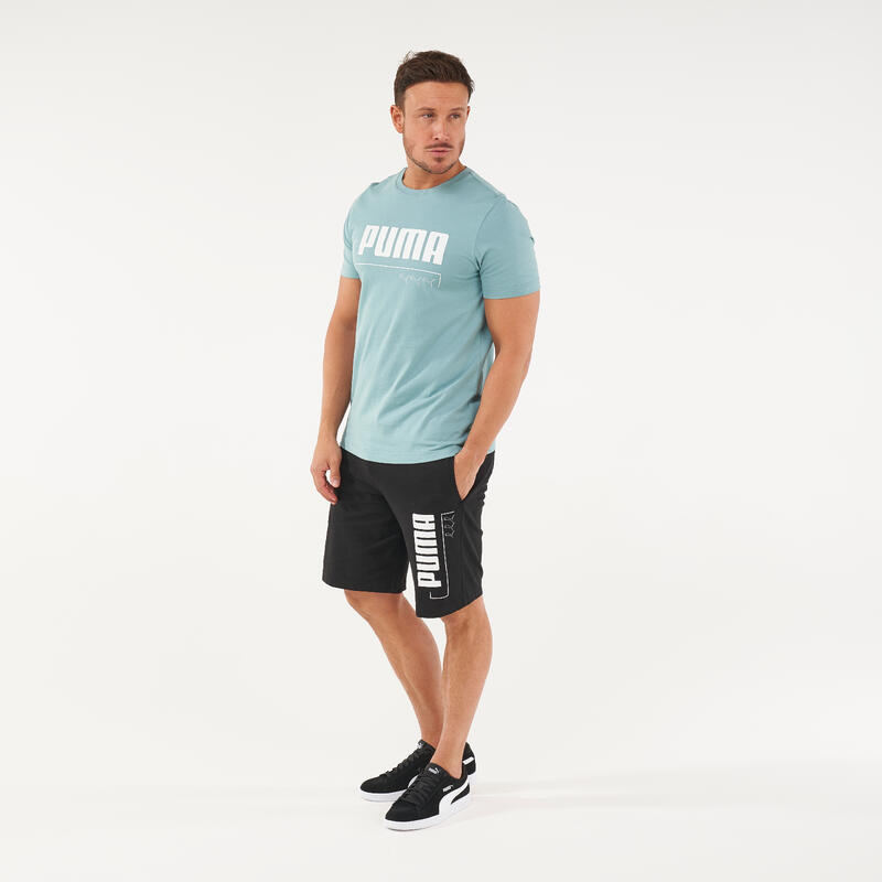 T-SHIRT PUMA FITNESS COTON BLEU MINERAL- HOMME