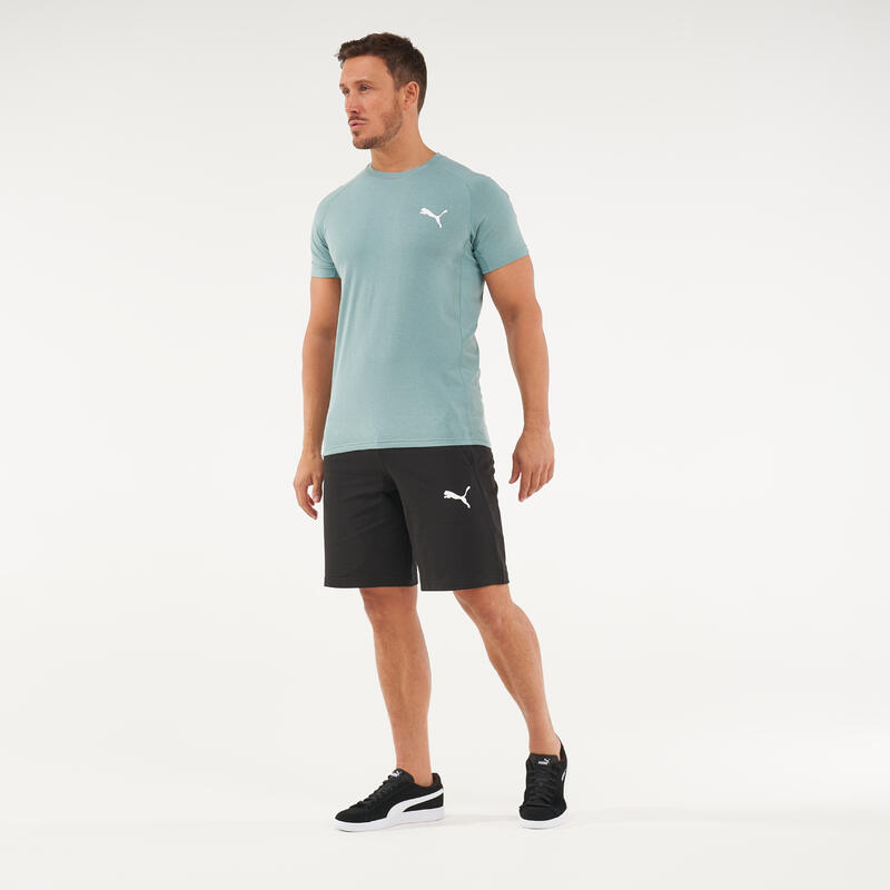 T-shirt uomo fitness Puma slim misto cotone azzurra