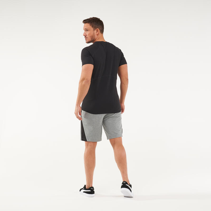 T-shirt uomo fitness Puma slim misto cotone nera