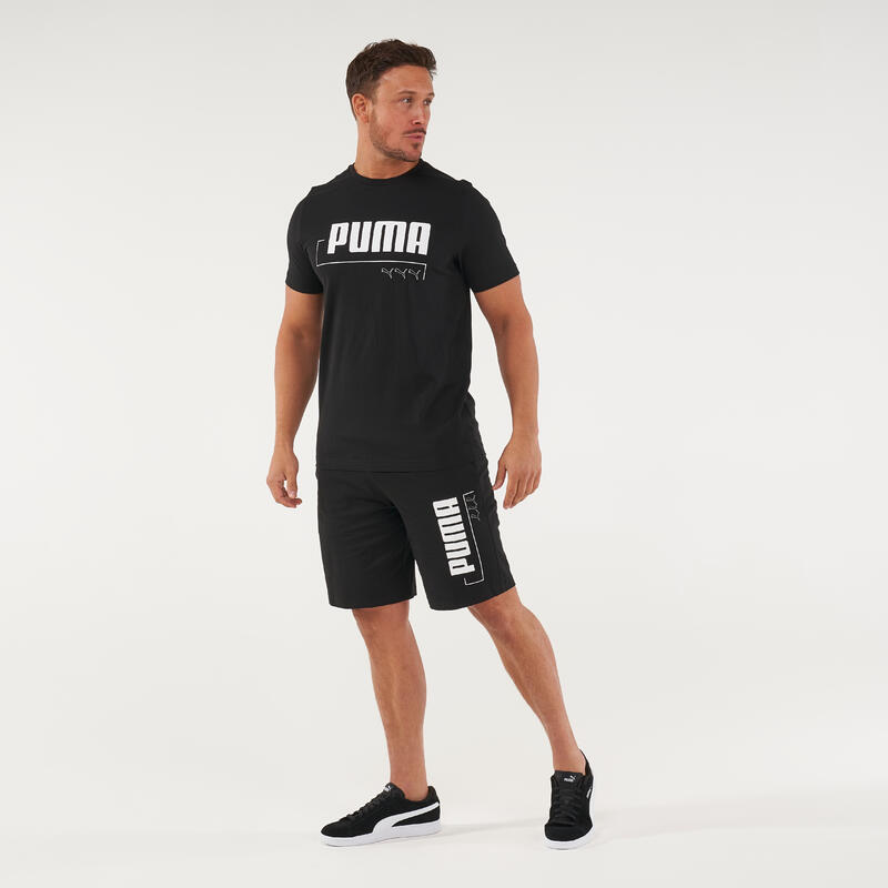 T-shirt uomo fitness Puma regular cotone nera