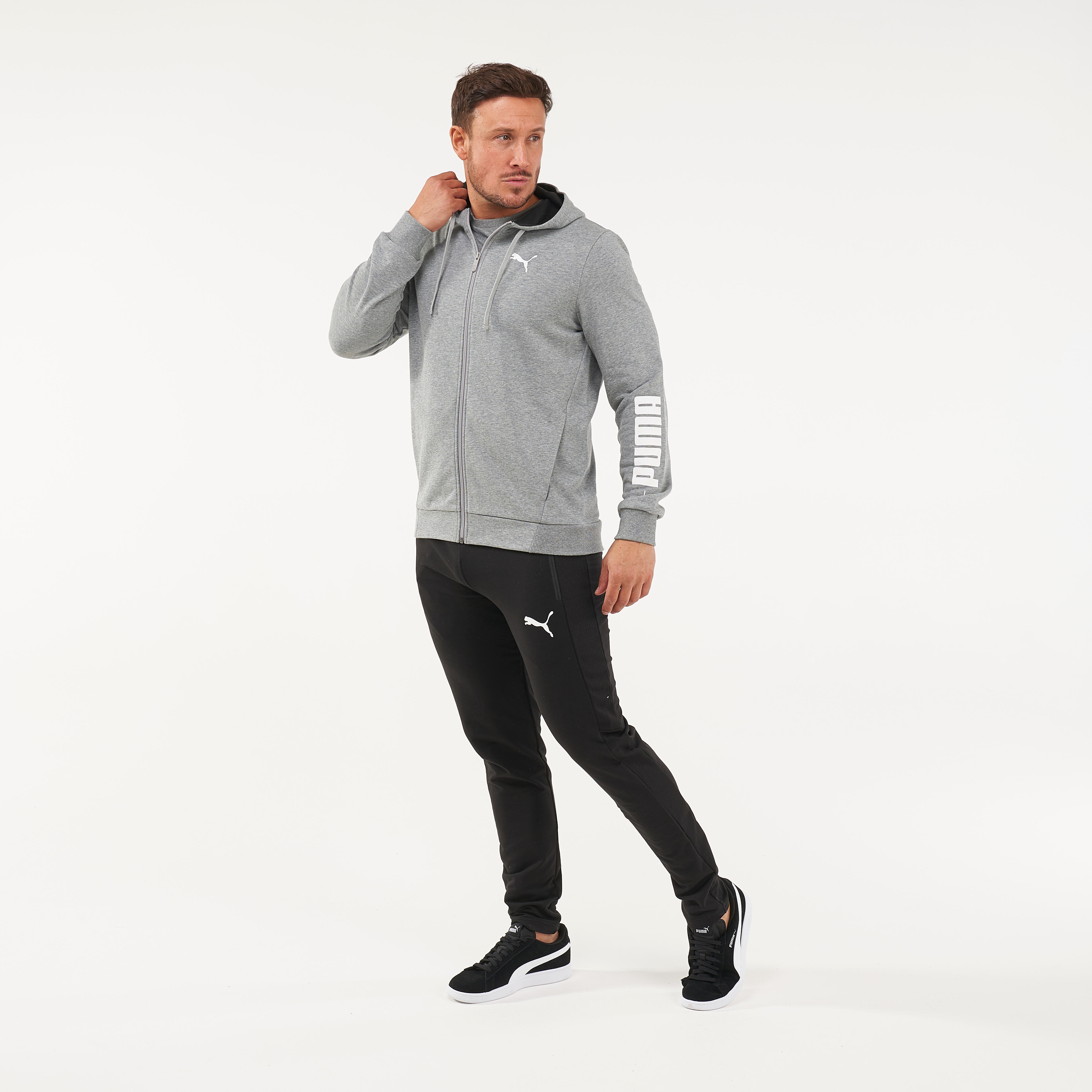 PUMA GIACCA FITNESS IN COTONE GRIGIO - UOMO