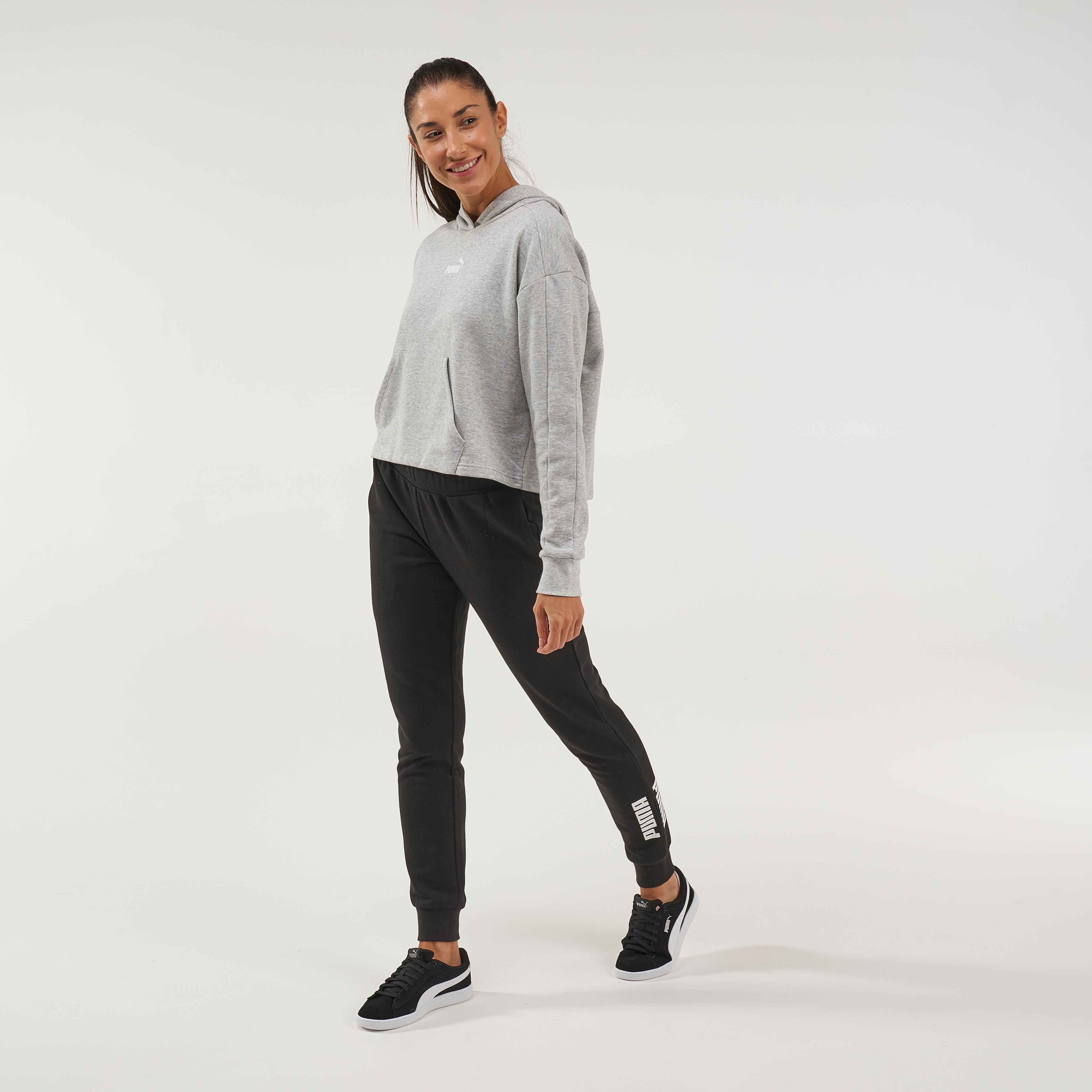 PUMA PANTALONI FITNESS DONNA IN COTONE NERO