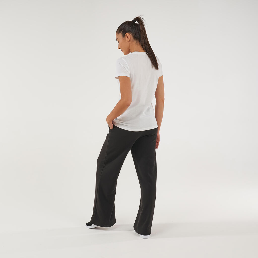 Women's Loose Cotton Fitness Bottoms - Black