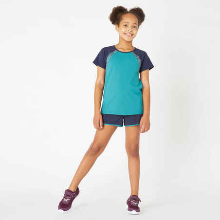 Girls' 2-in-1 Shorts - Blue Green