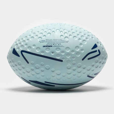 Putplasčio regbio kamuolys pradedantiesiems, 3 dydžio, šviesiai mėlynas