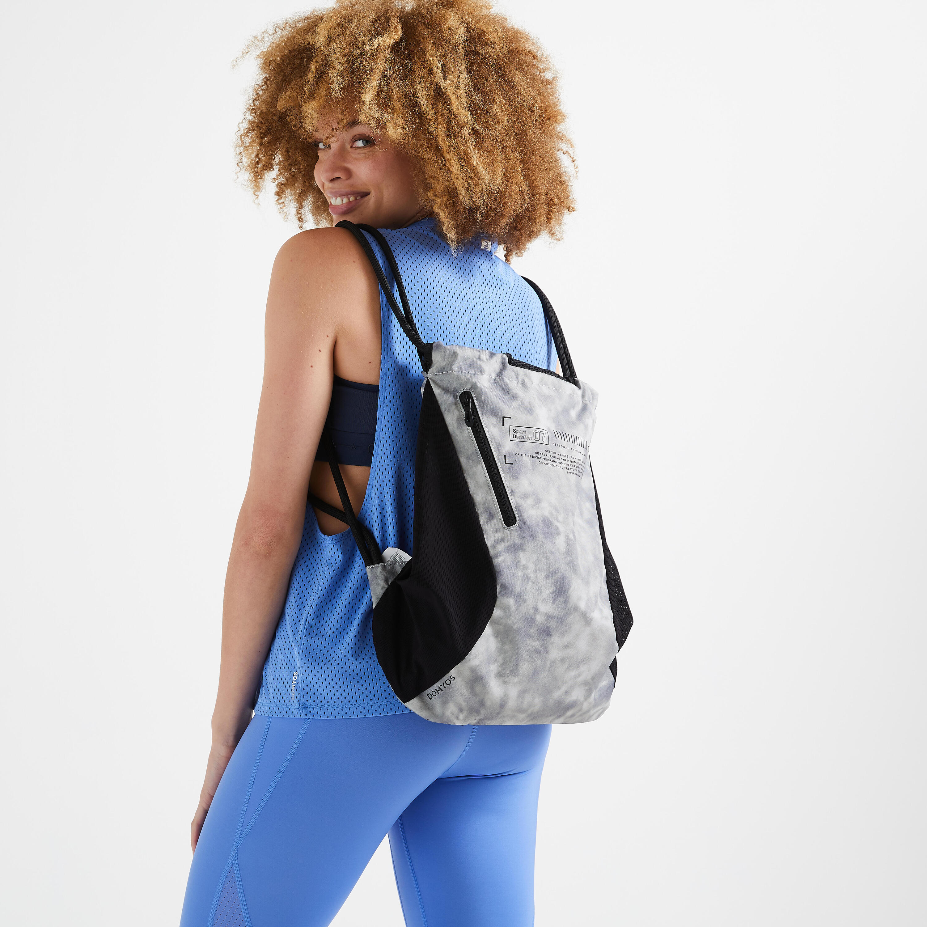 DOMYOS 15L Fitness Backpack - Grey Print