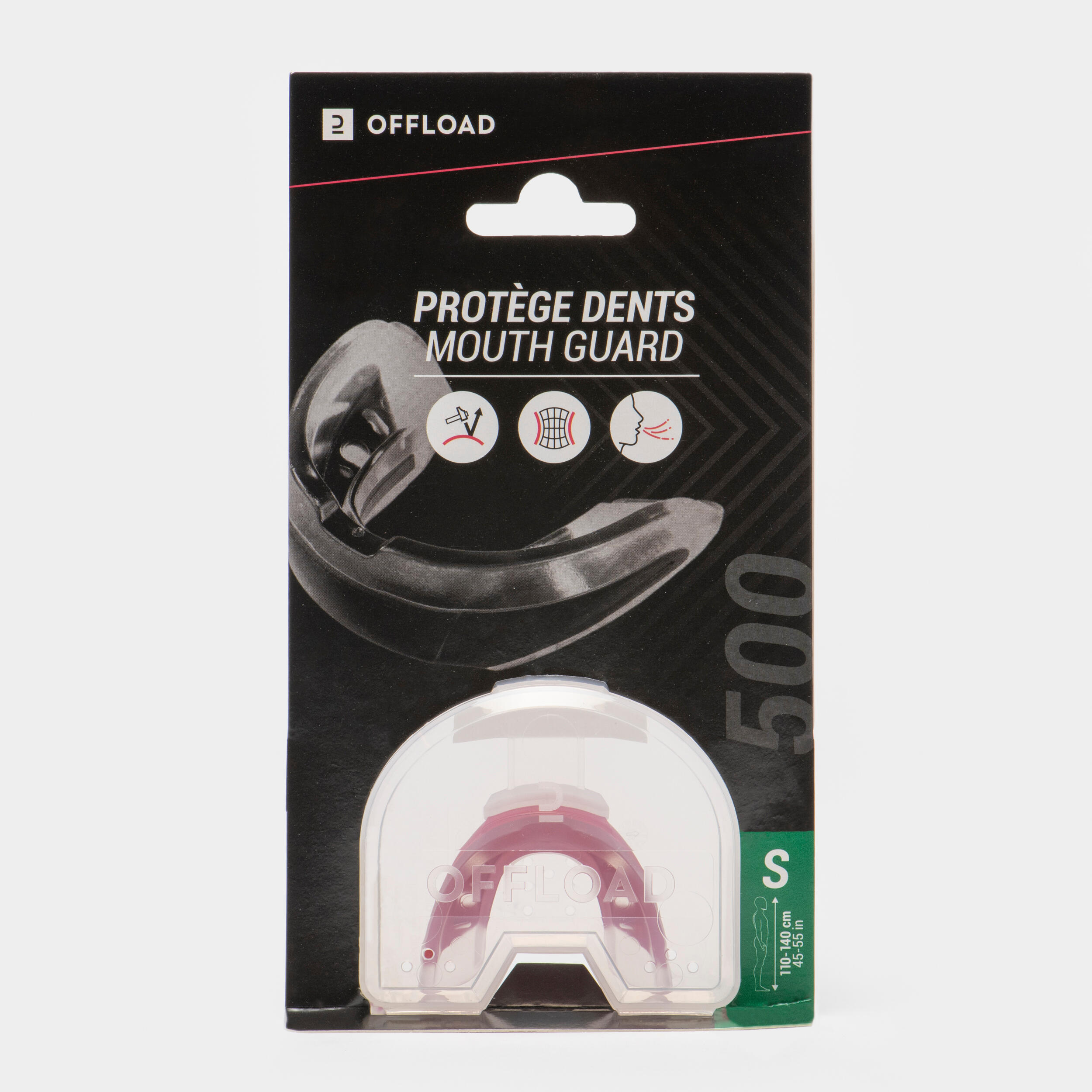 Protège-dents de rugby R500 Taille S rouge ( joueur(se) < à 1.40M ) 7/9