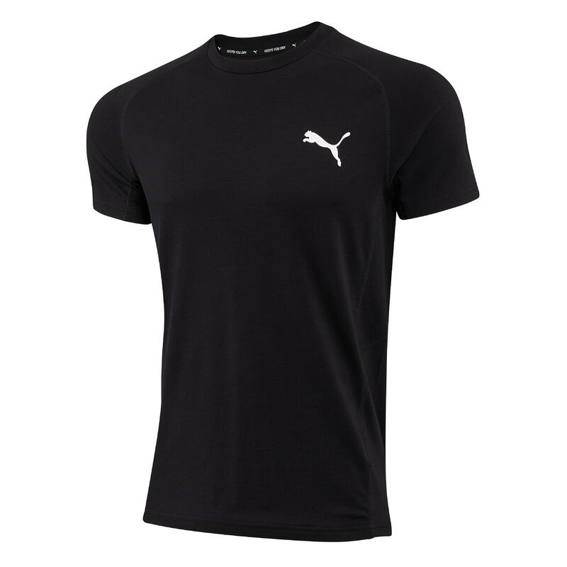 Camiseta fitness manga corta algodón Hombre Puma negro
