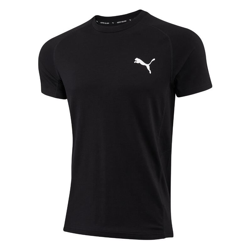 T-Shirt Fitness Baumwolle Herren schwarz 