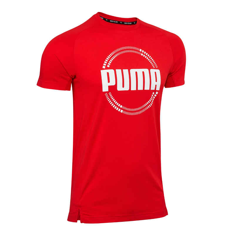 T-Shirt Puma Fitness Baumwolle Herren rot