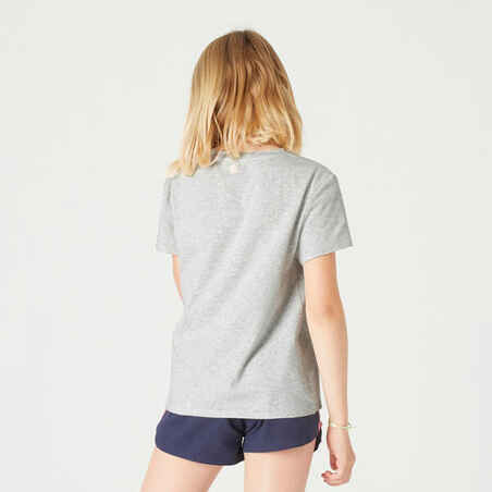 Girls' Cotton T-Shirt 500 - Grey