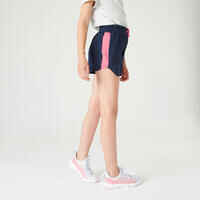 Girls' Multisport Cotton Shorts - Navy Blue