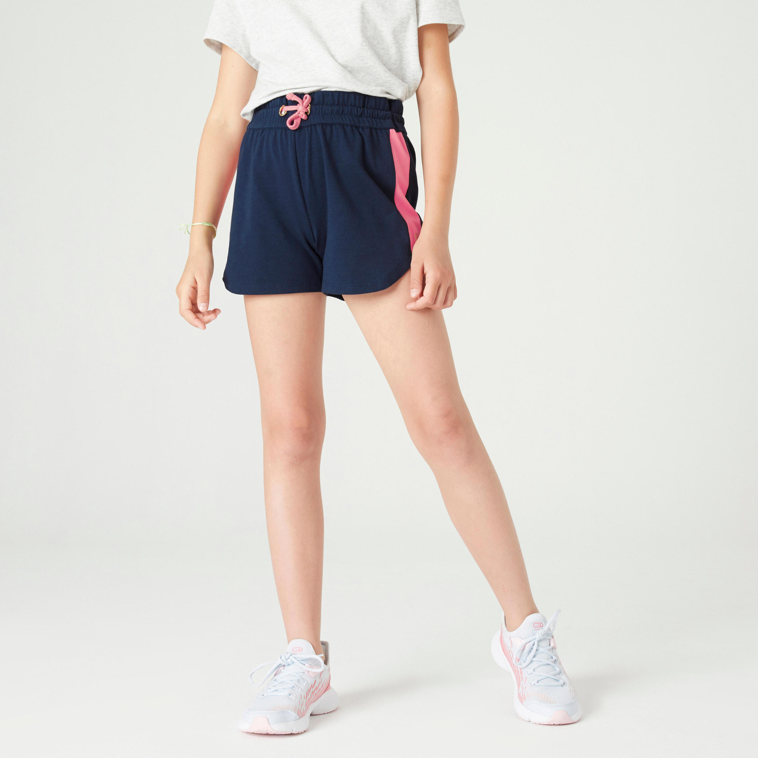 Girls' Cotton Shorts - Navy 1/4