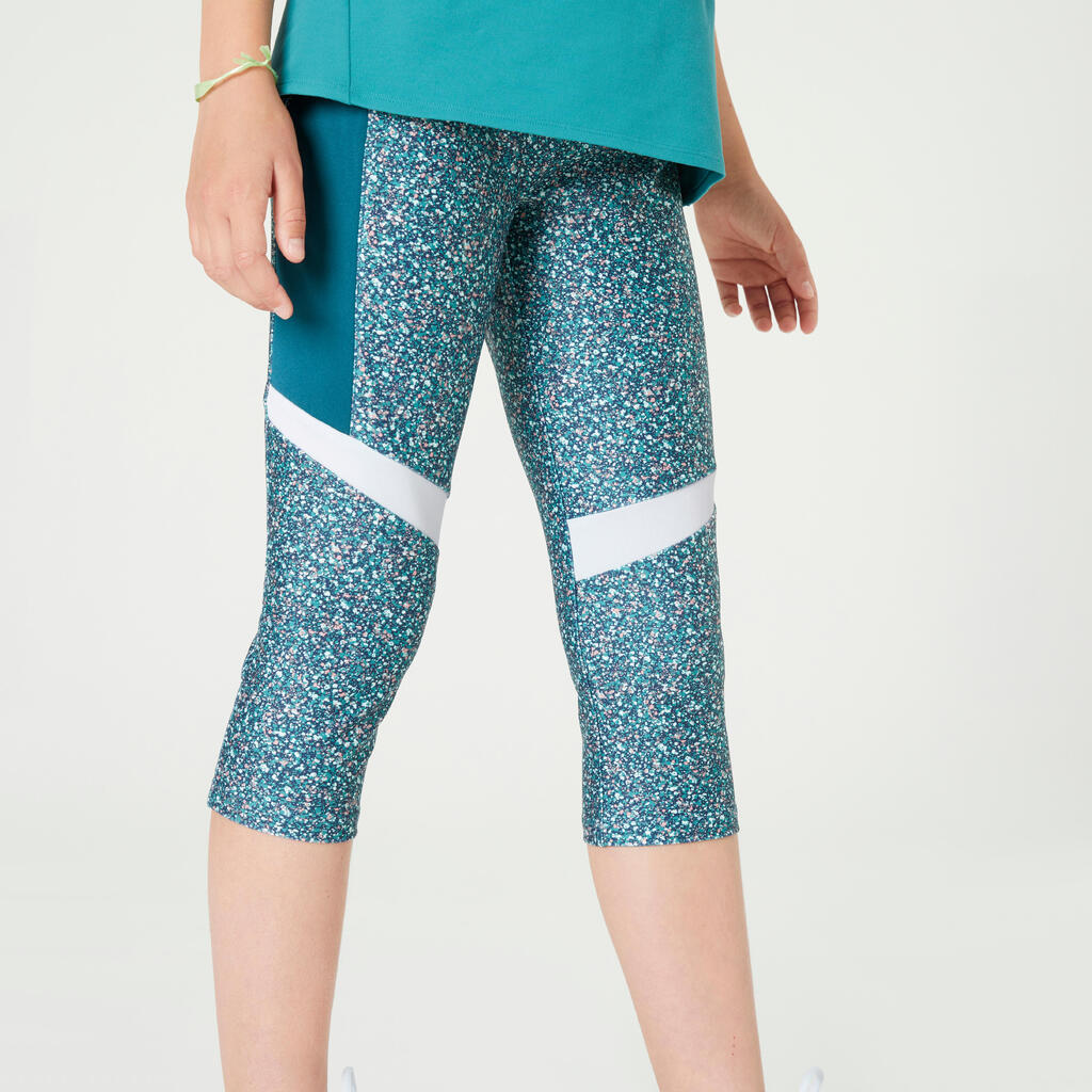 Mallas 3/4 Transpirable - Niña - S500 - Verde con estampado 
