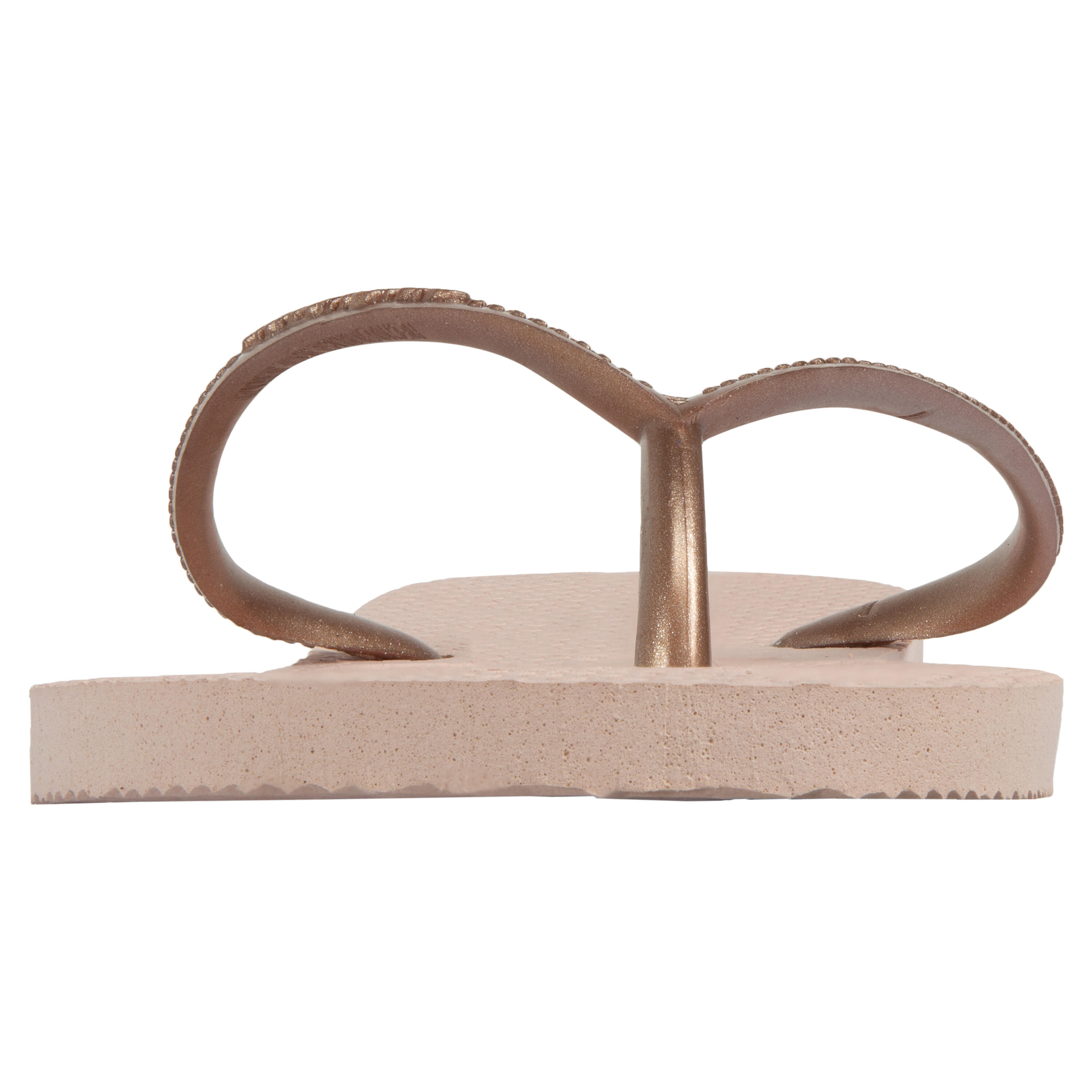 Chanclas playa Mujer Havaianas dedo rosa dorado Decathlon