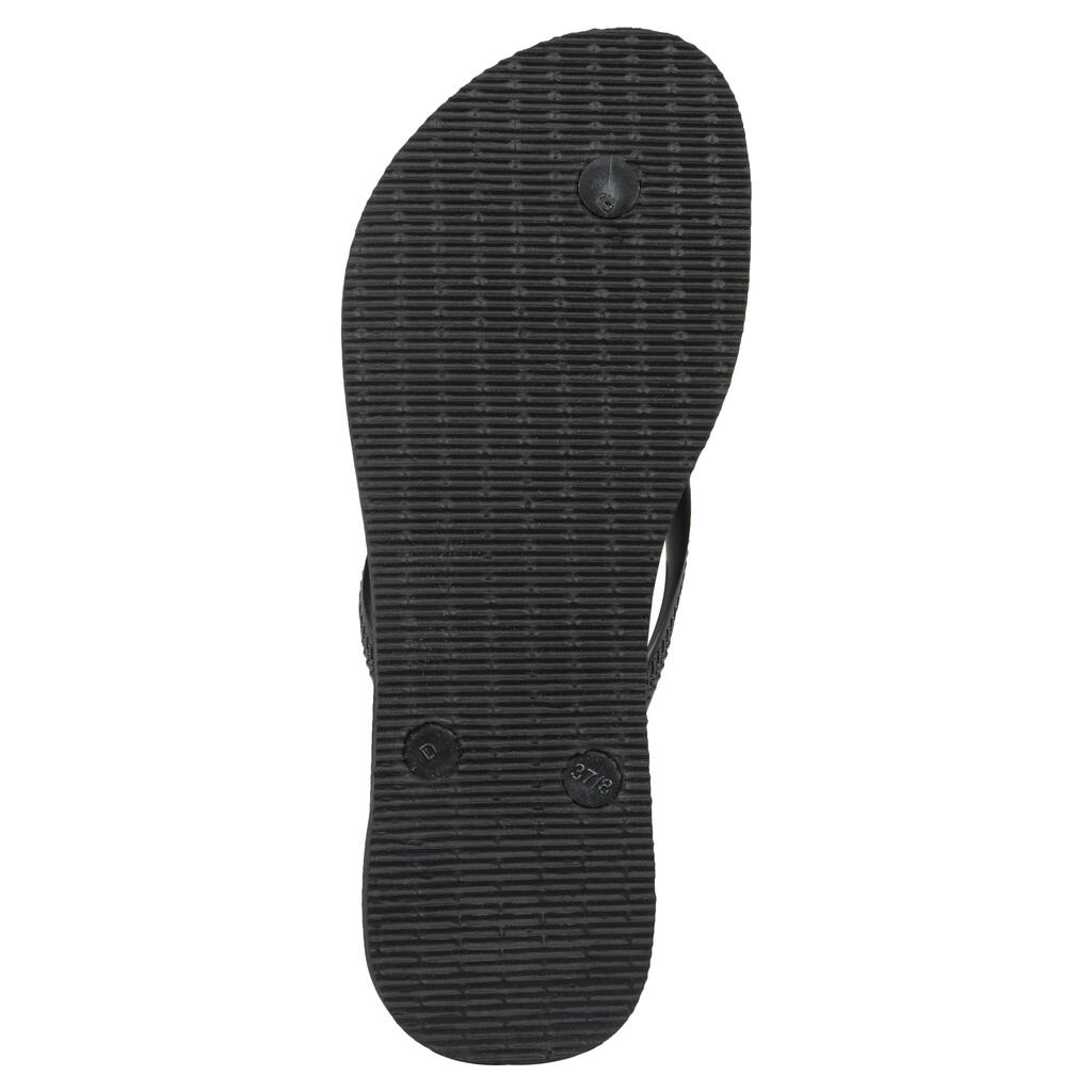 Moteriškos šlepetės „Havaianas Slim“, juodos, su gėlių raštu