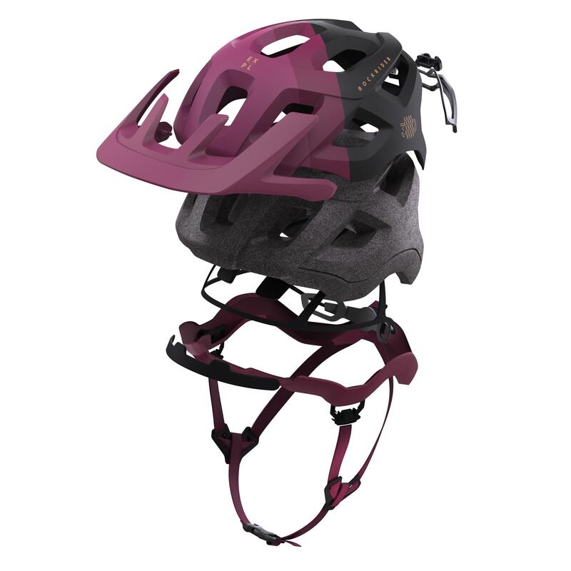 Casco bici mtb ST 500 lilla-nero