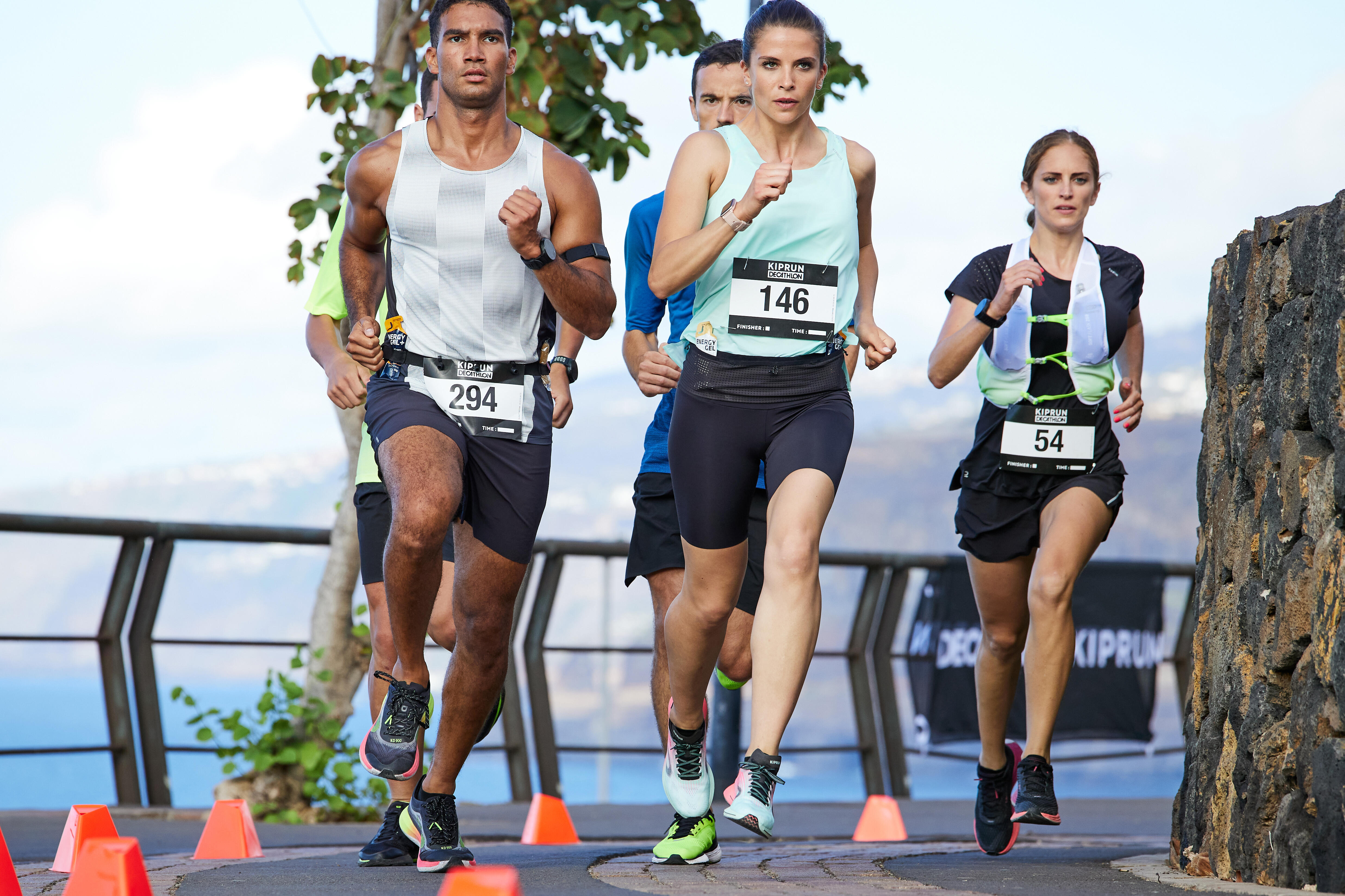 Ceinture d’hydratation de course sur route pour 2 gourdes souples de 250 ml - KIPRUN